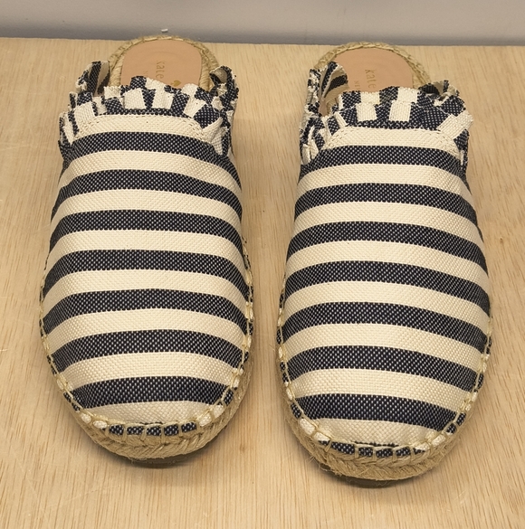 kate spade Shoes - Kate Spade Laila Espadrille Mule Black/Cream Size 10M